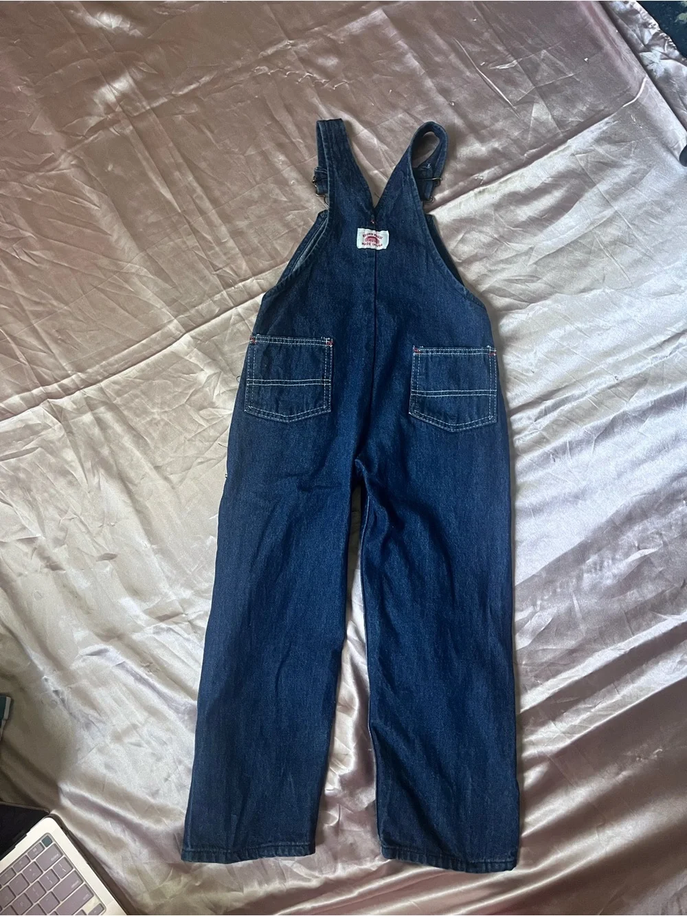 Round House Kids Denim Overalls Jumpsuit in Dark Blue Size 5